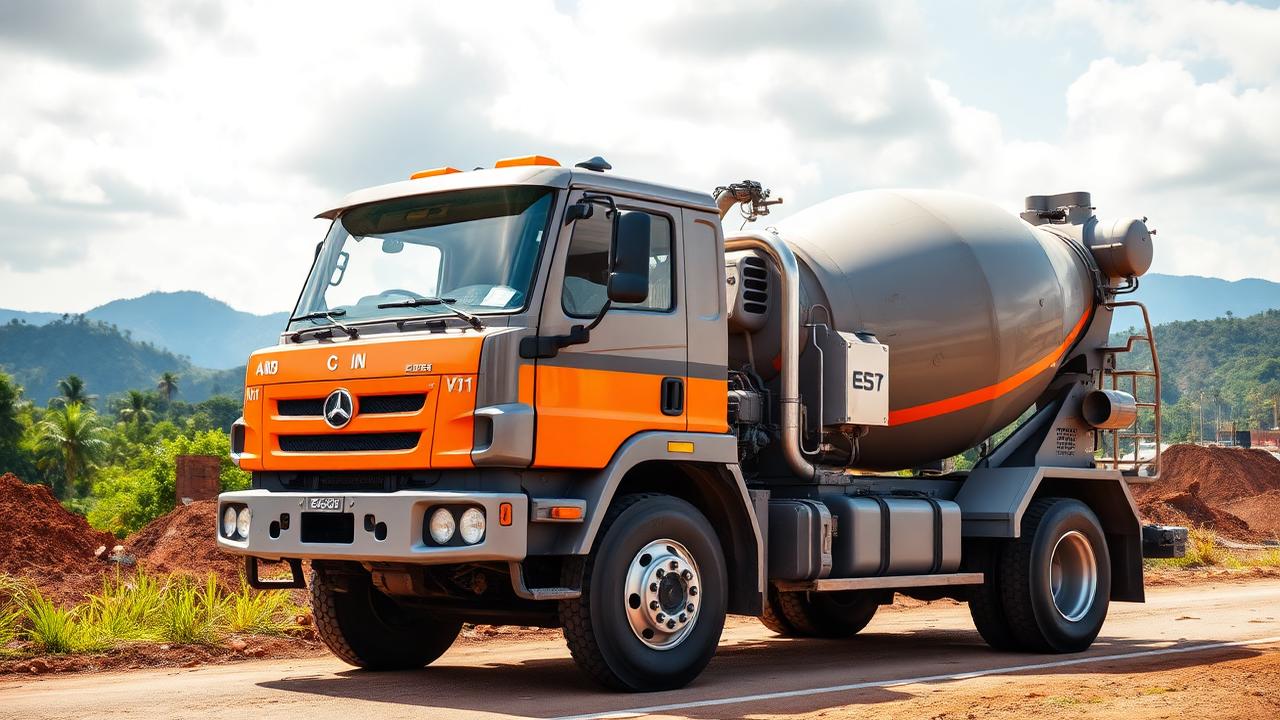 Truck mixer beton ready mix PT Lhoknga Beton Aceh siap kirim ke proyek di Banda Aceh